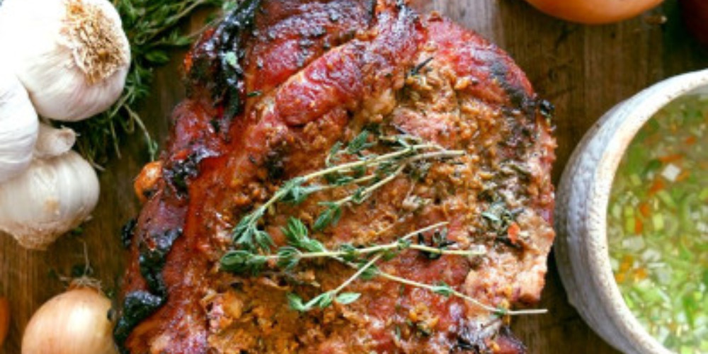 Mexican slow roasted pork shoulder with grapefruit and Birds eye chilli